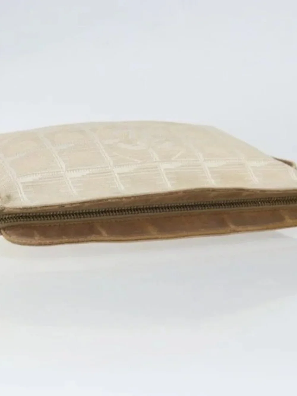 CHANEL New Travel Line Pouch Beige CC Auth 148196